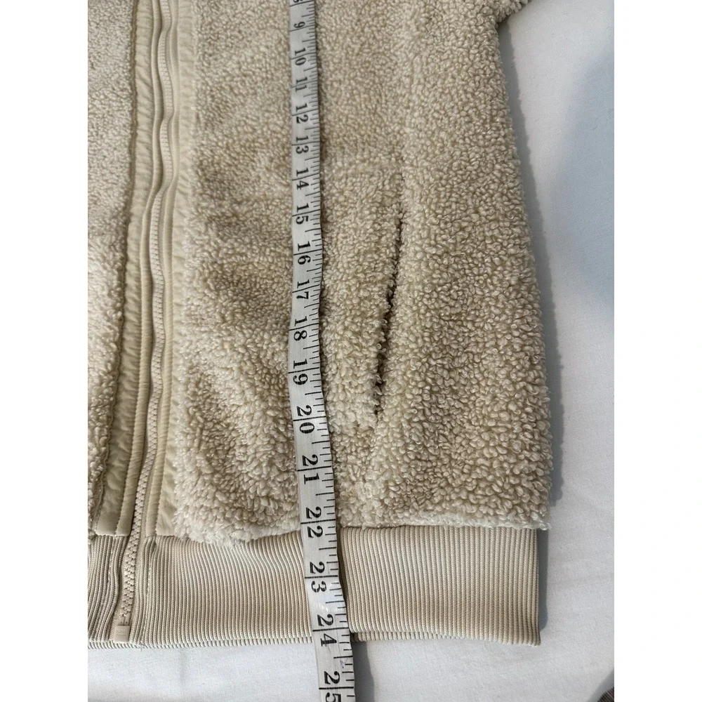 Nike Kids Girls Sherpa Fleece Full Zip Hoodie Sanddrift Beige FJ6019-126 XL